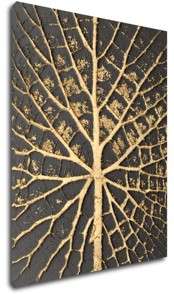 Impresi Tablou Golden leaf structure - 70 x 90 cm