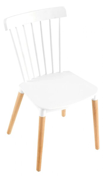 Scaun ZOSIMA, alb/fag, plastic/lemn de fag, 54x44x83 cm