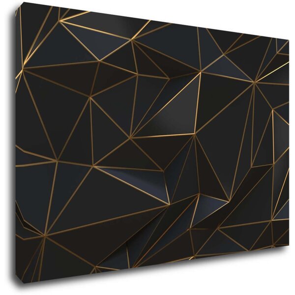 Impresi Tablou Golden triangles abstract - 60 x 40 cm