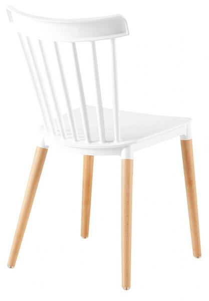 Scaun ZOSIMA, alb/fag, plastic/lemn de fag, 54x44x83 cm