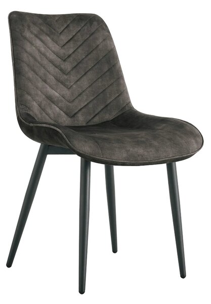 Scaun ZAINA TIP 2, maro/negru, stofa catifelata/metal, 50x64x84 cm