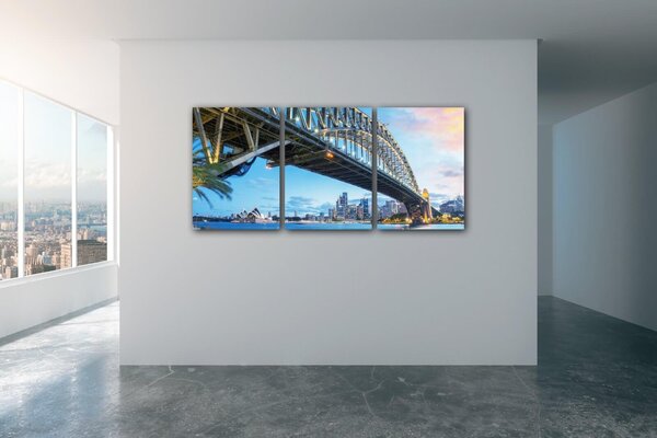 Impresi Tablou City lights - 150 x 70 cm (3-piese)