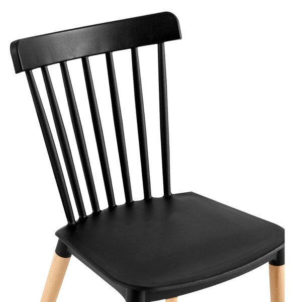 Scaun ZOSIMA, negru/fag, plastic/lemn, 54x44x83 cm