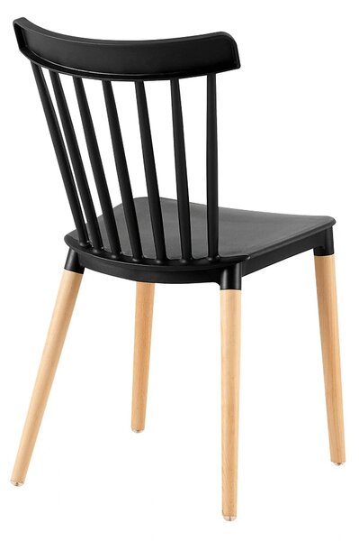 Scaun ZOSIMA, negru/fag, plastic/lemn, 54x44x83 cm