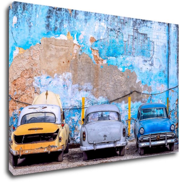 Impresi Tablou Old blue cars - 60 x 40 cm