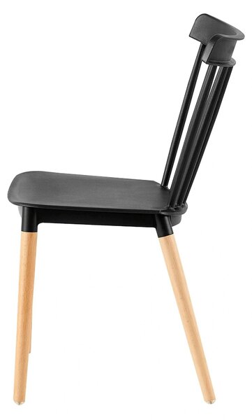 Scaun ZOSIMA, negru/fag, plastic/lemn, 54x44x83 cm
