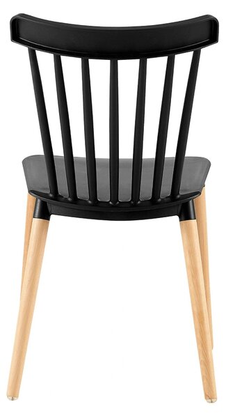 Scaun ZOSIMA, negru/fag, plastic/lemn, 54x44x83 cm