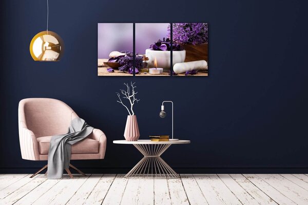 Impresi Tablou Lavender still life - 120 x 60 cm (3-piese)