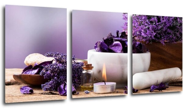 Impresi Tablou Lavender still life - 150 x 70 cm (3-piese)
