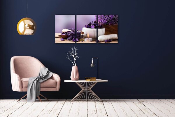 Impresi Tablou Lavender still life - 150 x 70 cm (3-piese)