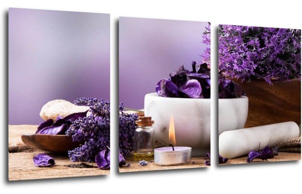 Impresi Tablou Lavender still life - 120 x 60 cm (3-piese)