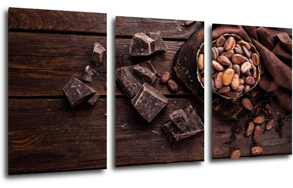 Impresi Tablou Chocolate on wood - 120 x 60 cm (3-piese)