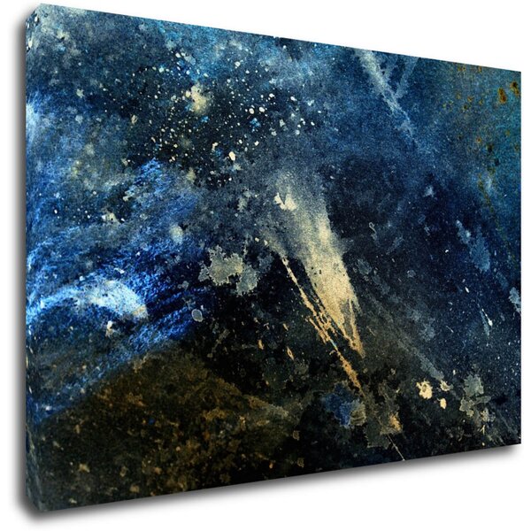 Impresi Tablou Dark blue gold abstrakt - 60 x 40 cm