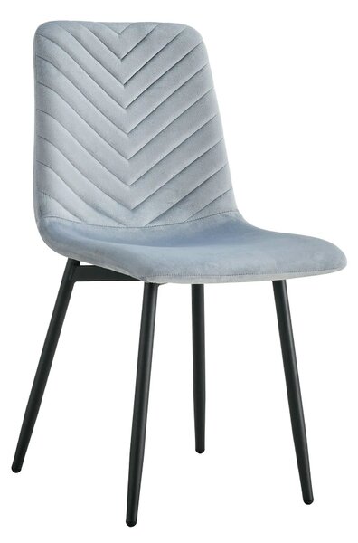Scaun RAMITA TIP 2, gri deschis/negru, stofa catifelata/metal, 45x57x8