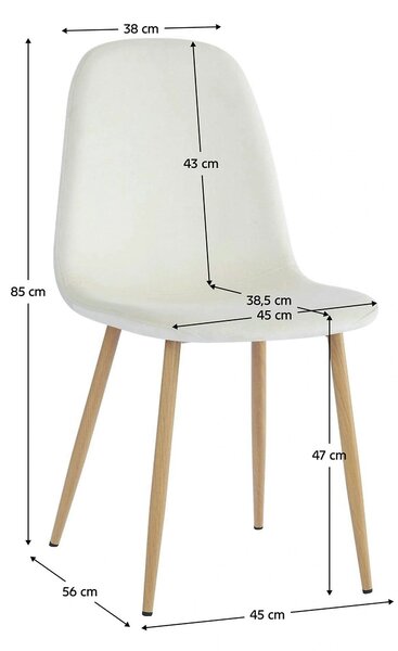 Scaun LEGA NEW, bej/fag, stofa/metal, 45x56x85 cm