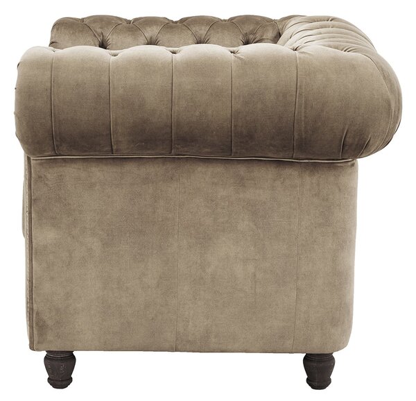 Fotoliu din catifea Chesterfield Fleming Truffle T13