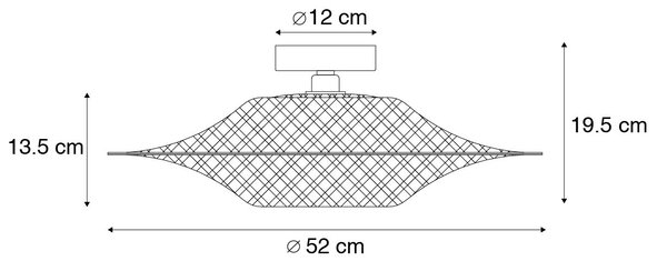 Plafoniera exterioară orientală din bambus 50 cm IP44 - Rina