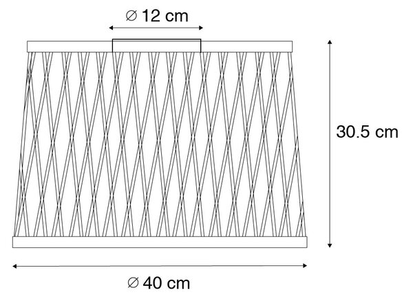Plafonieră rustică neagră din ratan 40 cm IP44 - Calamus
