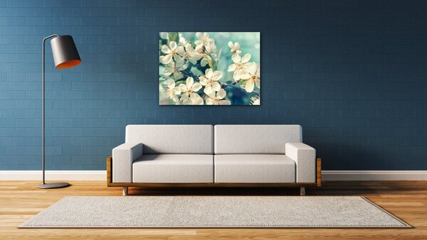 Impresi Tablou Blue background cherry blossom - 60 x 40 cm