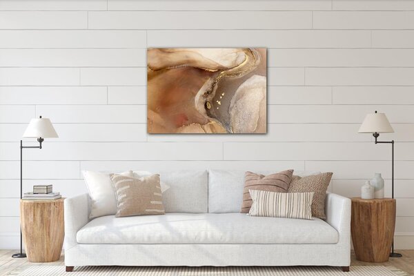 Impresi Tablou Golden Beige Fluid - 70 x 50 cm