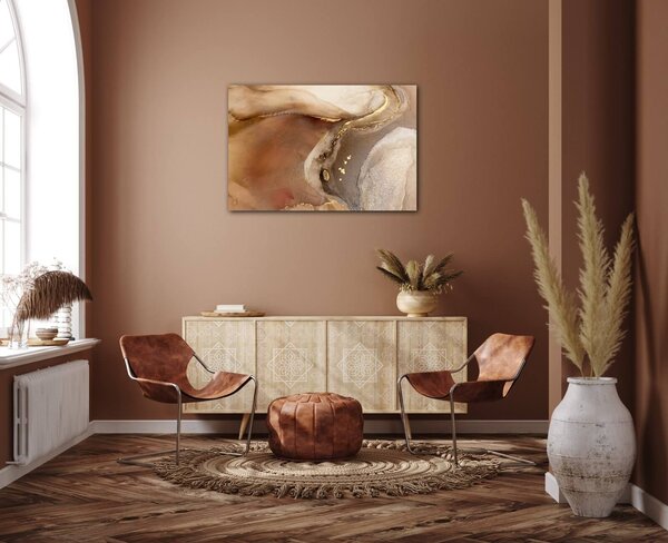 Impresi Tablou Golden Beige Fluid - 60 x 40 cm
