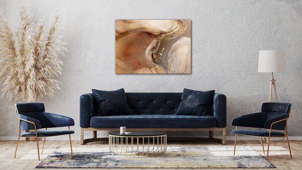 Impresi Tablou Golden Beige Fluid - 70 x 50 cm