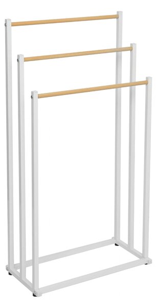 Stander prosoape POLDO, alb, metal, 44x22x86 cm