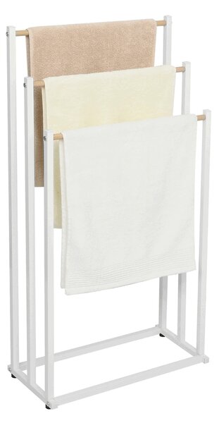 Stander prosoape POLDO, alb, metal, 44x22x86 cm