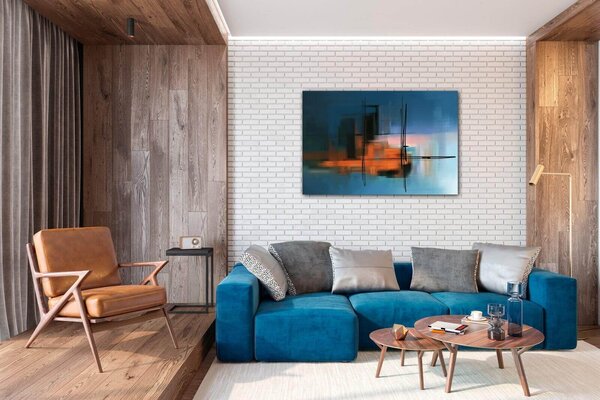 Impresi Tablou Abstract design blue - 60 x 40 cm