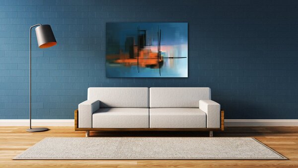 Impresi Tablou Abstract design blue - 60 x 40 cm