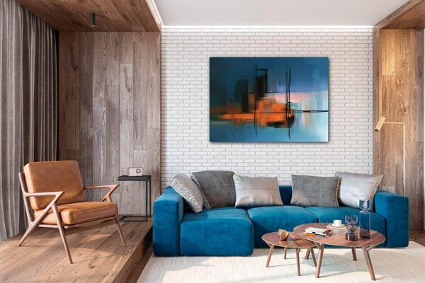 Impresi Tablou Abstract design blue - 70 x 50 cm