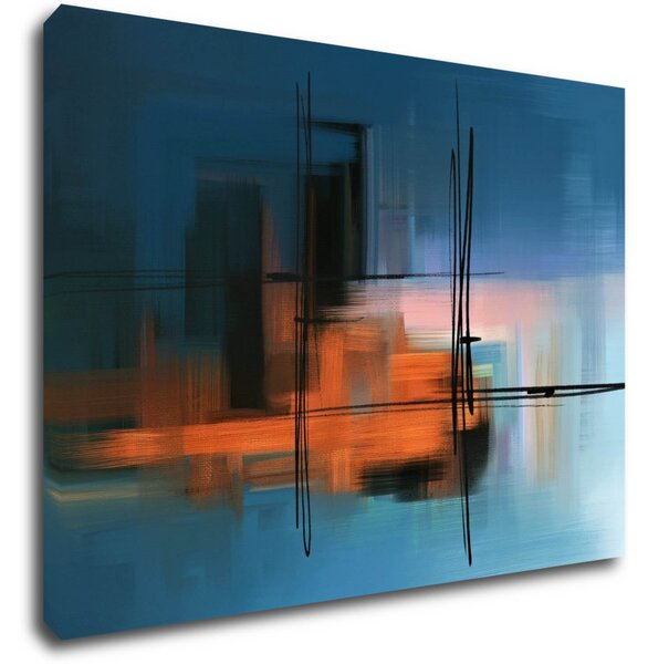 Impresi Tablou Abstract design blue - 70 x 50 cm