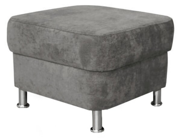 Taburet SANTIAGO, stofa catifelata gri - Matrix 17, 58x58x41 cm