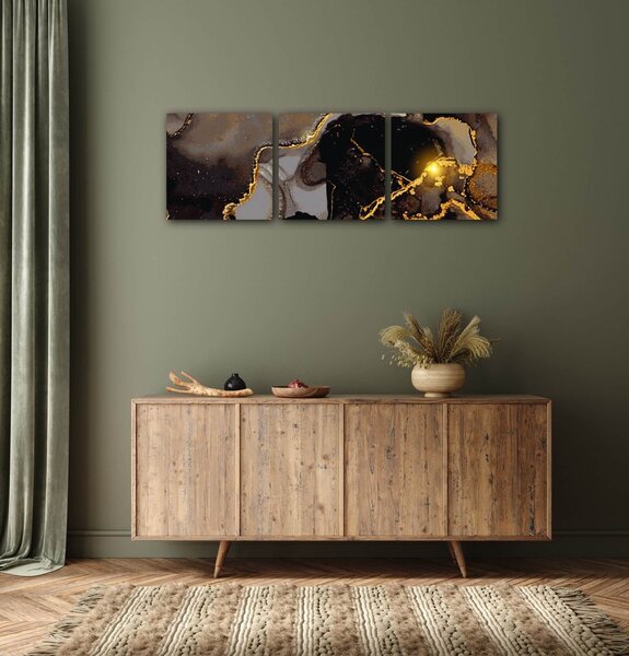 Impresi Tablou Shiny abstract - 90 x 30 cm (3-piese)