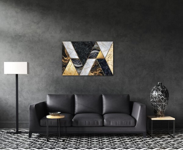 Impresi Tablou Gold black abstract - 60 x 40 cm