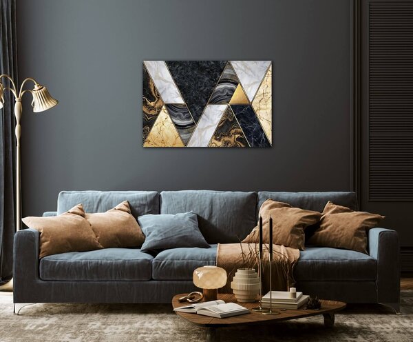 Impresi Tablou Gold black abstract - 60 x 40 cm