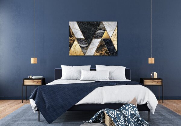 Impresi Tablou Gold black abstract - 70 x 50 cm