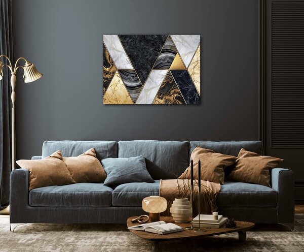 Impresi Tablou Gold black abstract - 70 x 50 cm