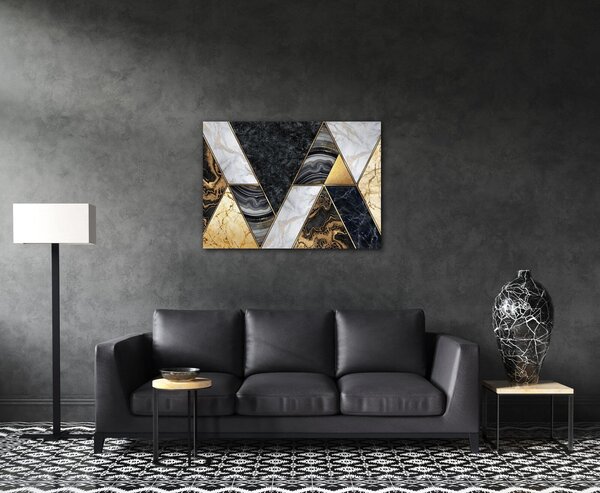 Impresi Tablou Gold black abstract - 70 x 50 cm