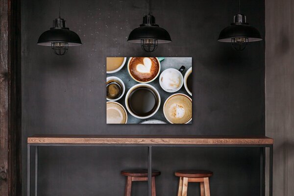 Impresi Tablou Coffee types - 90 x 70 cm