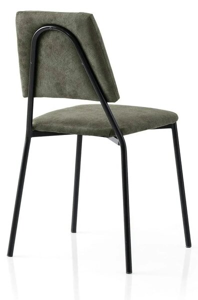 Set 2 scaune LIMA 4553 V2, gri inchis/negru, stofa catifelata/metal, 4