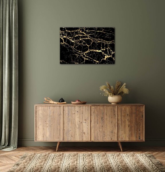 Impresi Tablou Marble black and gold - 60 x 40 cm