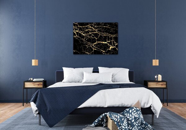 Impresi Tablou Marble black and gold - 70 x 50 cm