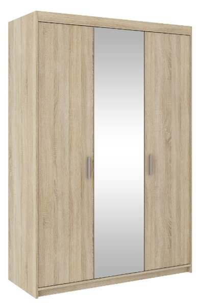 Dulap dormitor ELLENA 3D + oglindă, 190x133x53, stejar sonoma