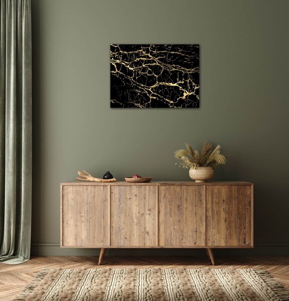Impresi Tablou Marble black and gold - 70 x 50 cm