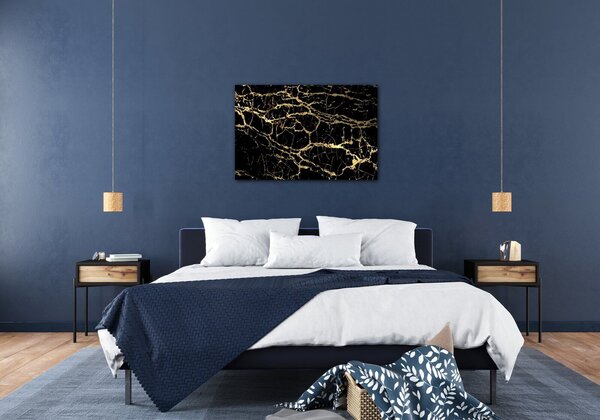 Impresi Tablou Marble black and gold - 60 x 40 cm