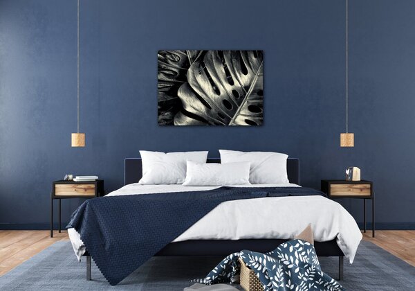 Impresi Tablou Black and white leafs - 70 x 50 cm
