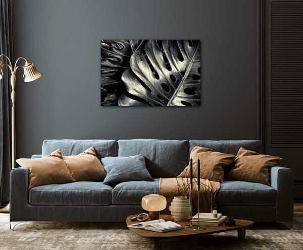 Impresi Tablou Black and white leafs - 60 x 40 cm