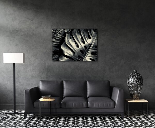 Impresi Tablou Black and white leafs - 70 x 50 cm