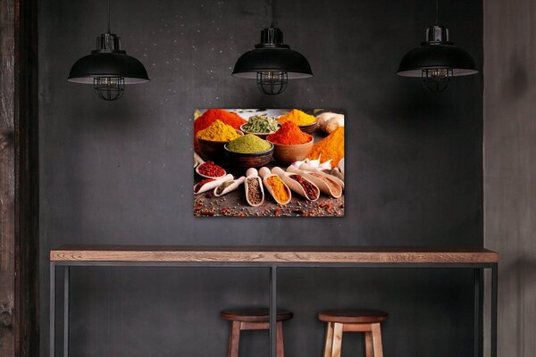 Impresi Tablou Spice in wooden cups - 70 x 50 cm